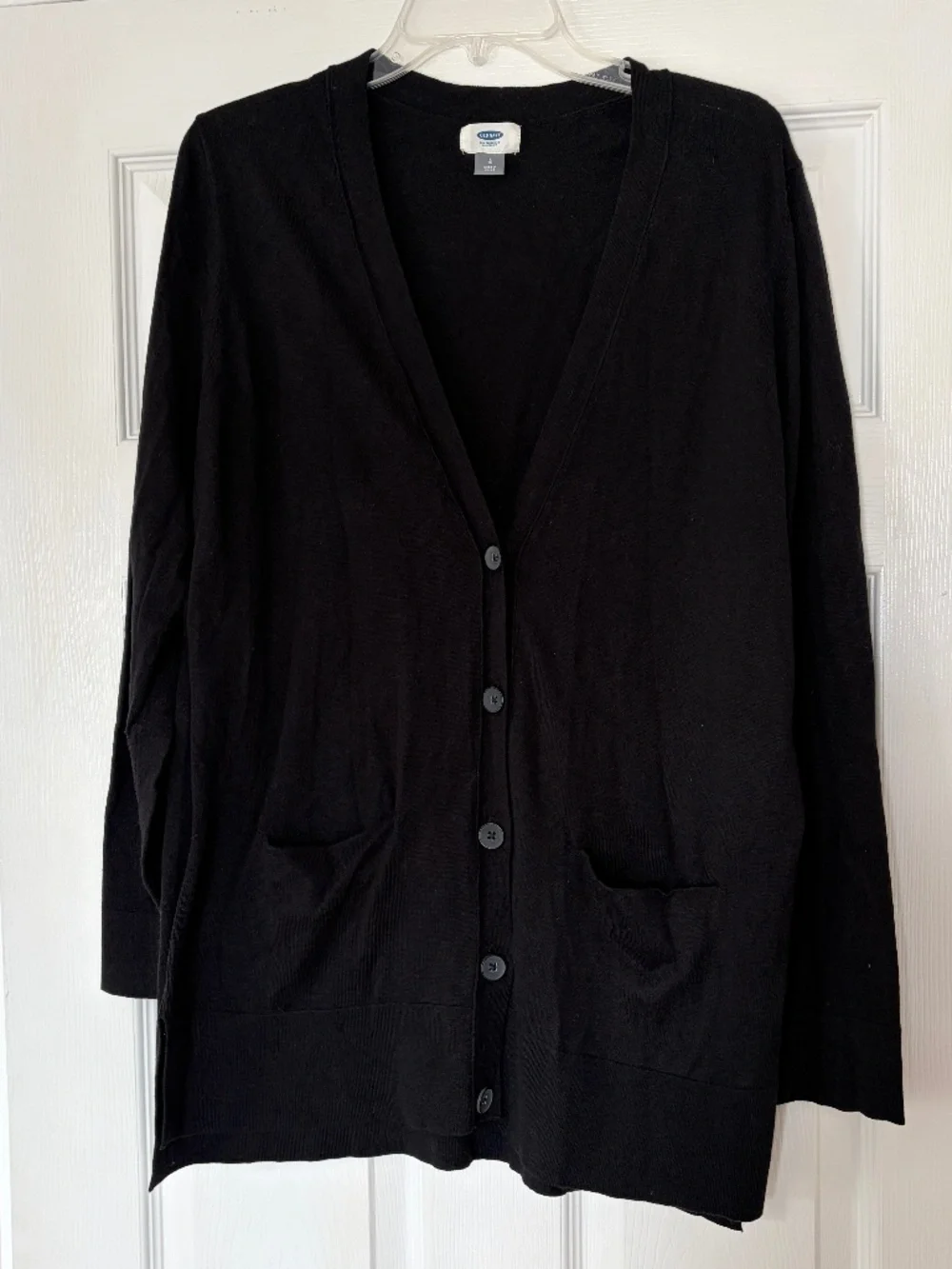 Old Navy V-Neck Cardigan Button Up Black Size Large Pockets